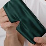 Maschera per dormire in seta per uomo (Verde scuro)