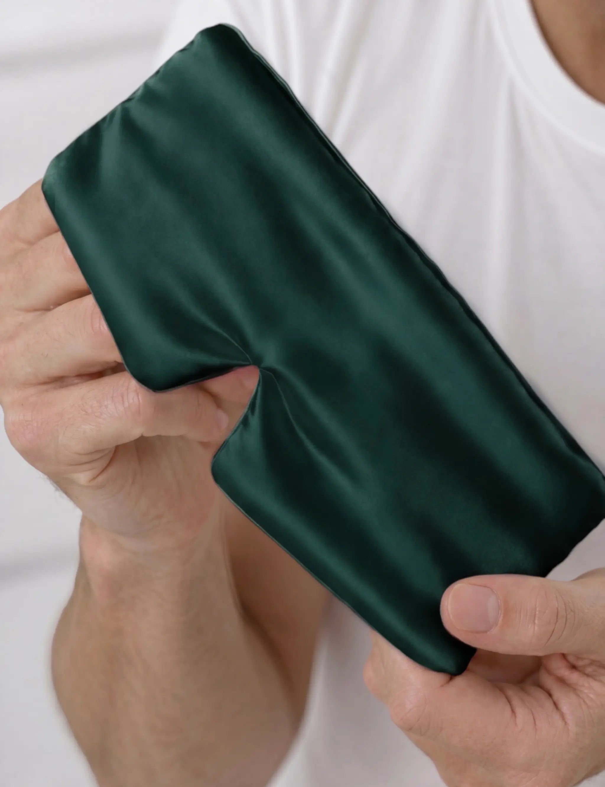 Maschera per dormire in seta per uomo (Verde scuro)