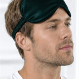 Masque yeux en soie pour homme (Vert foncé)