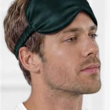 Maschera occhi in seta per uomo (Verde scuro)