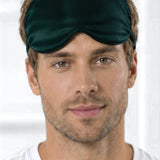 Masque yeux en soie pour homme (Vert foncé)