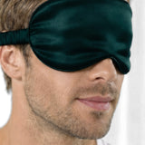 Masque yeux en soie pour homme (Vert foncé)