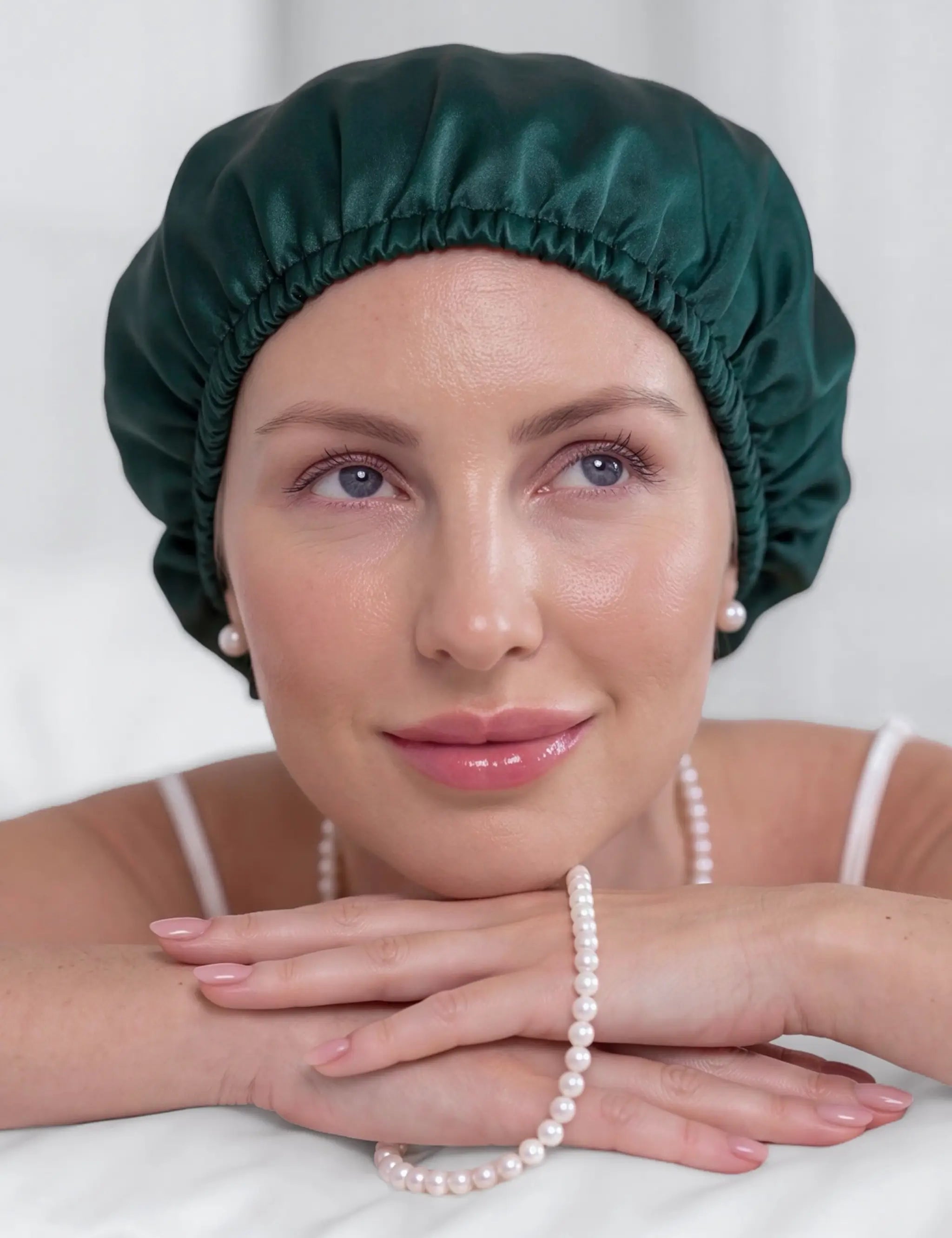 Bonnet en soie (Vert foncé)
