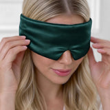 Maschera per dormire in seta (Verde scuro)