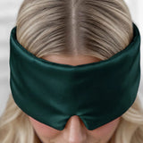Maschera per dormire in seta (Verde scuro)