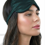 Masque yeux en soie (Vert foncé)
