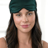 Masque yeux en soie (Vert foncé)
