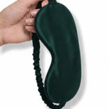 Masque yeux en soie (Vert foncé)