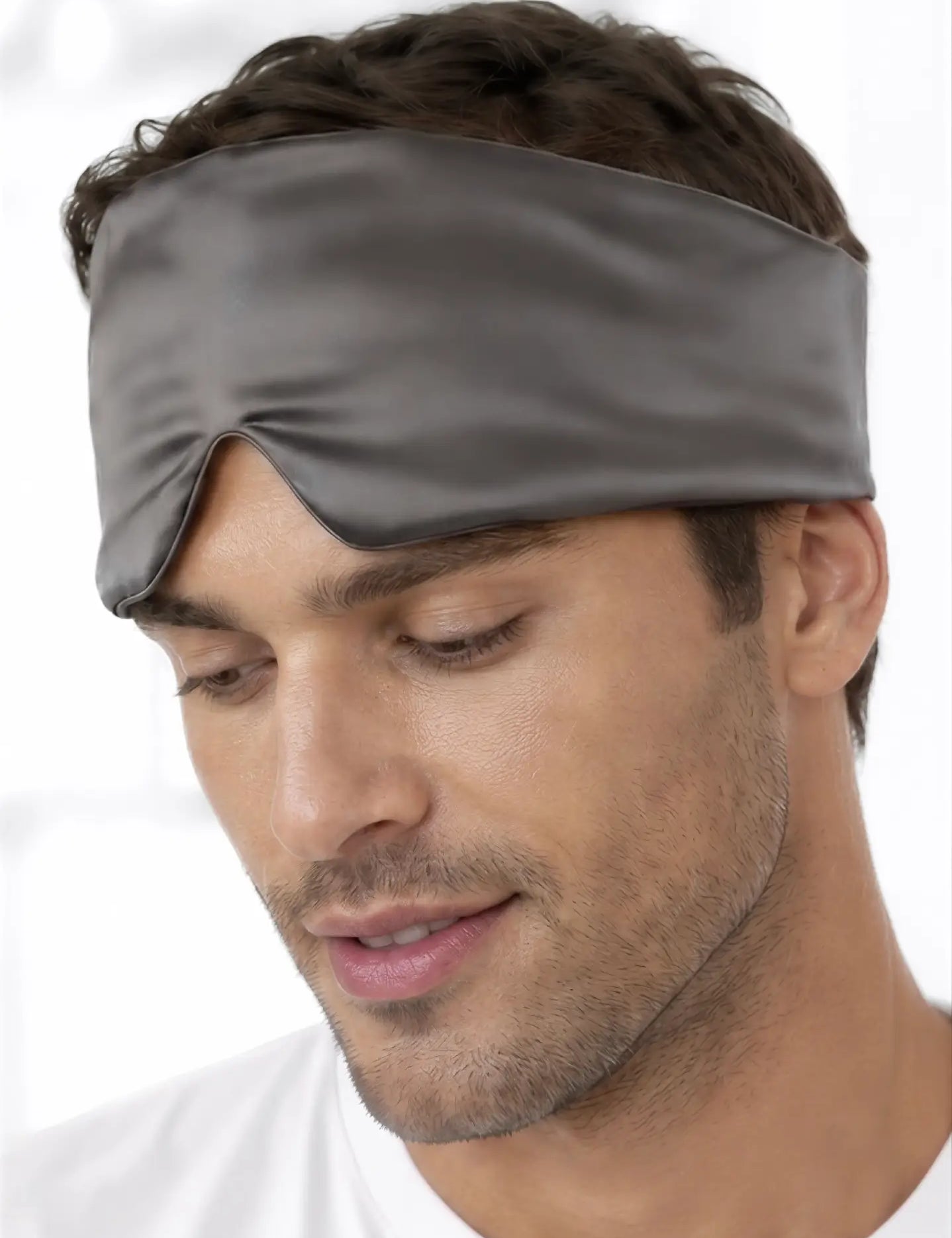 Masque de sommeil en soie pour homme (Gris)