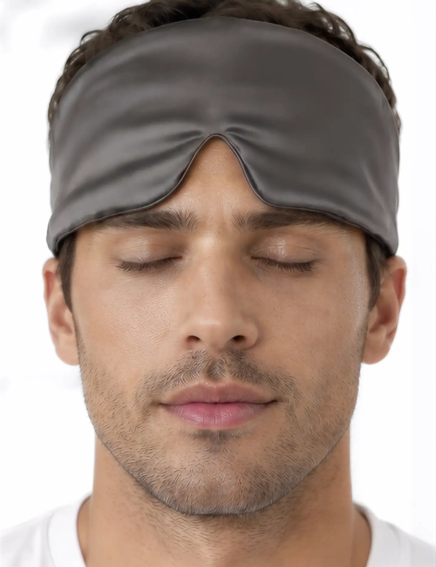 Masque de sommeil en soie pour homme (Gris)