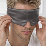 Maschera per dormire in seta per uomo (Grigio)