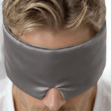 Maschera per dormire in seta per uomo (Grigio)
