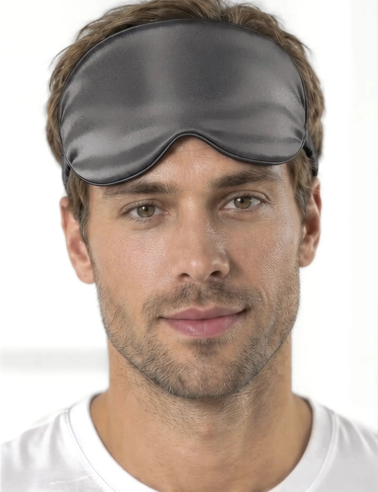 Masque yeux en soie pour homme (Gris)