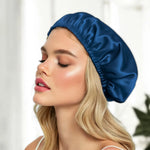 Silk Hair Bonnet for Sleeping (Navy Blue) Soft Elastic Fit for Peaceful Nights | psboutique.ch