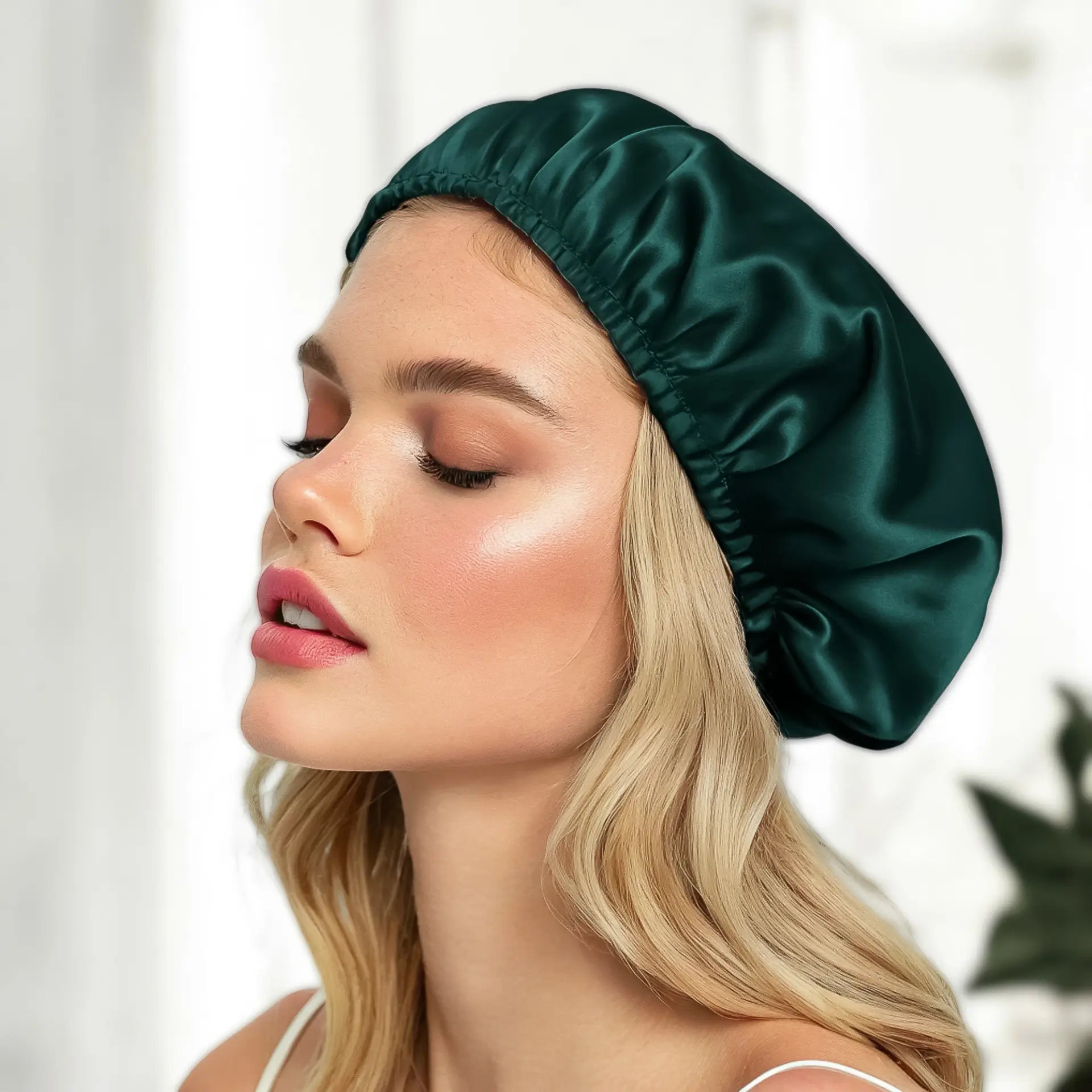 Hair Cap for Sleeping  (Dark Green) % Sale % Lightweight Silk Protection for  Hair | psboutique.ch