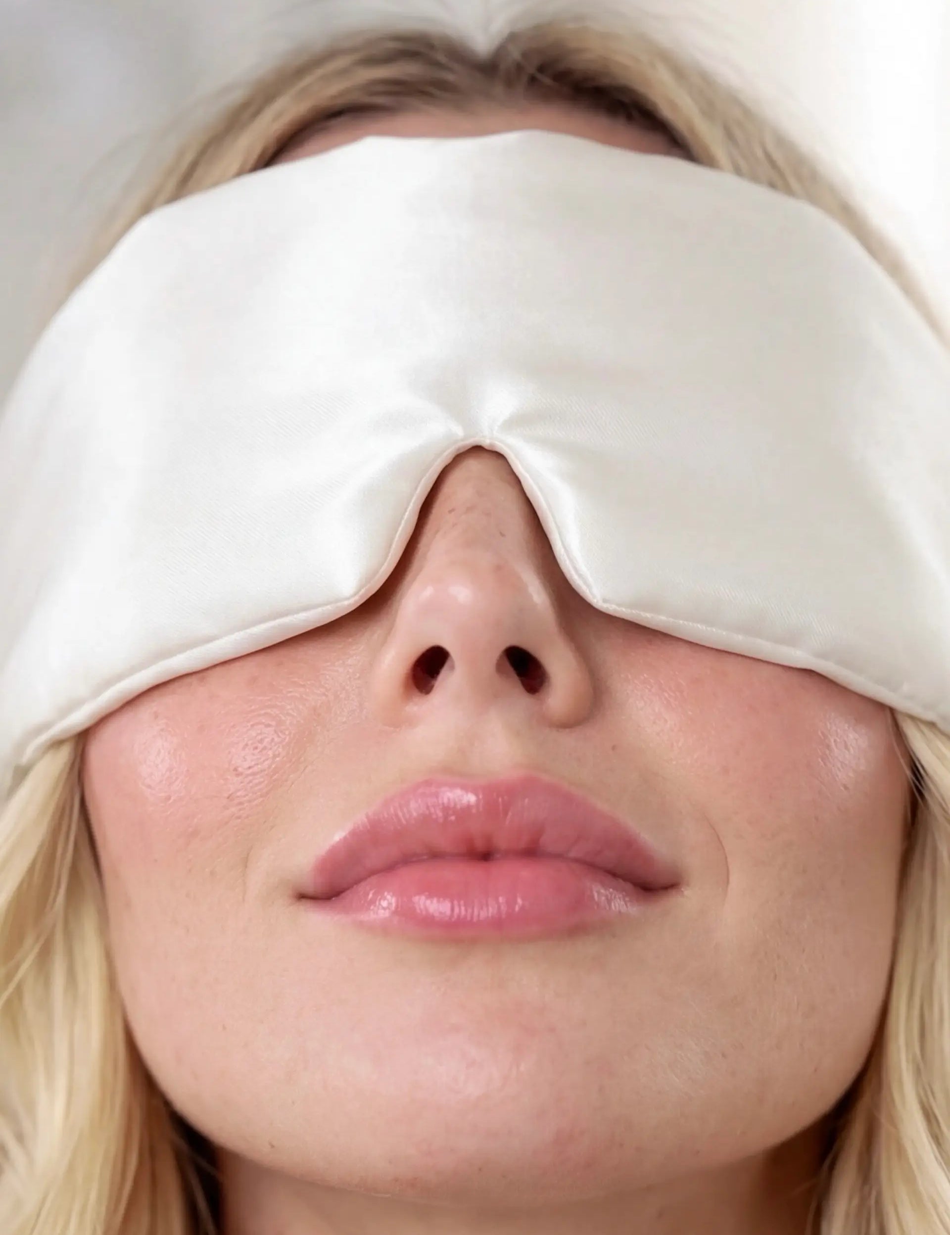 Silk Sleep Mask with Velcro (Ivory White)