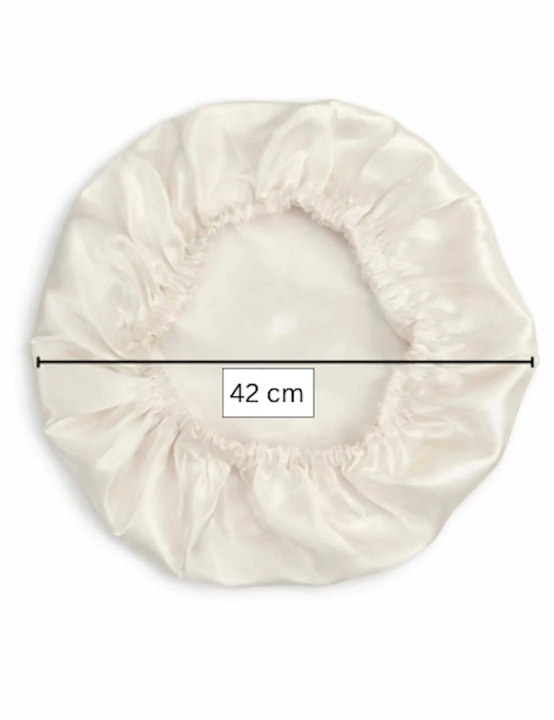 Cuffia in seta grande con fascia elastica (Bianco Avorio)