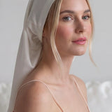Cuffia in seta per capelli lunghi (Bianco Avorio)