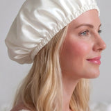 Cuffia in seta piccola con fascia elastica (Bianco Avorio)
