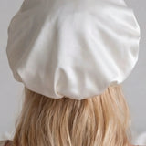 Cuffia in seta piccola con fascia elastica (Bianco Avorio)
