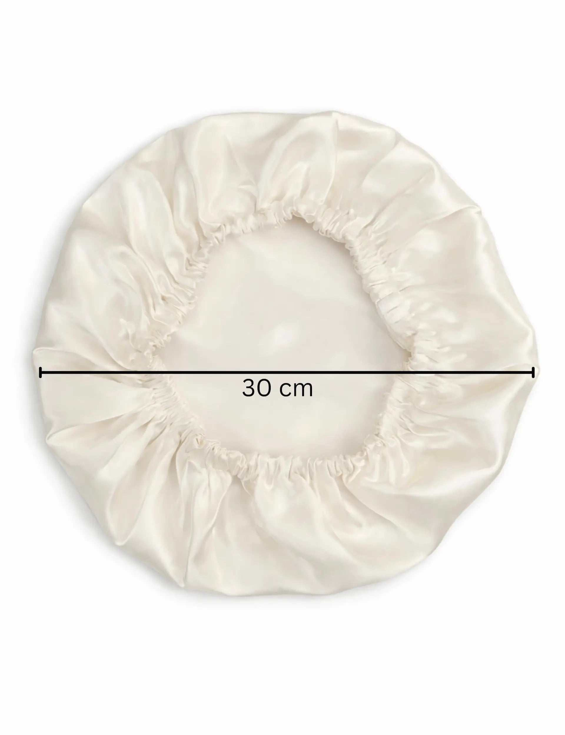 Cuffia in seta piccola con fascia elastica (Bianco Avorio)