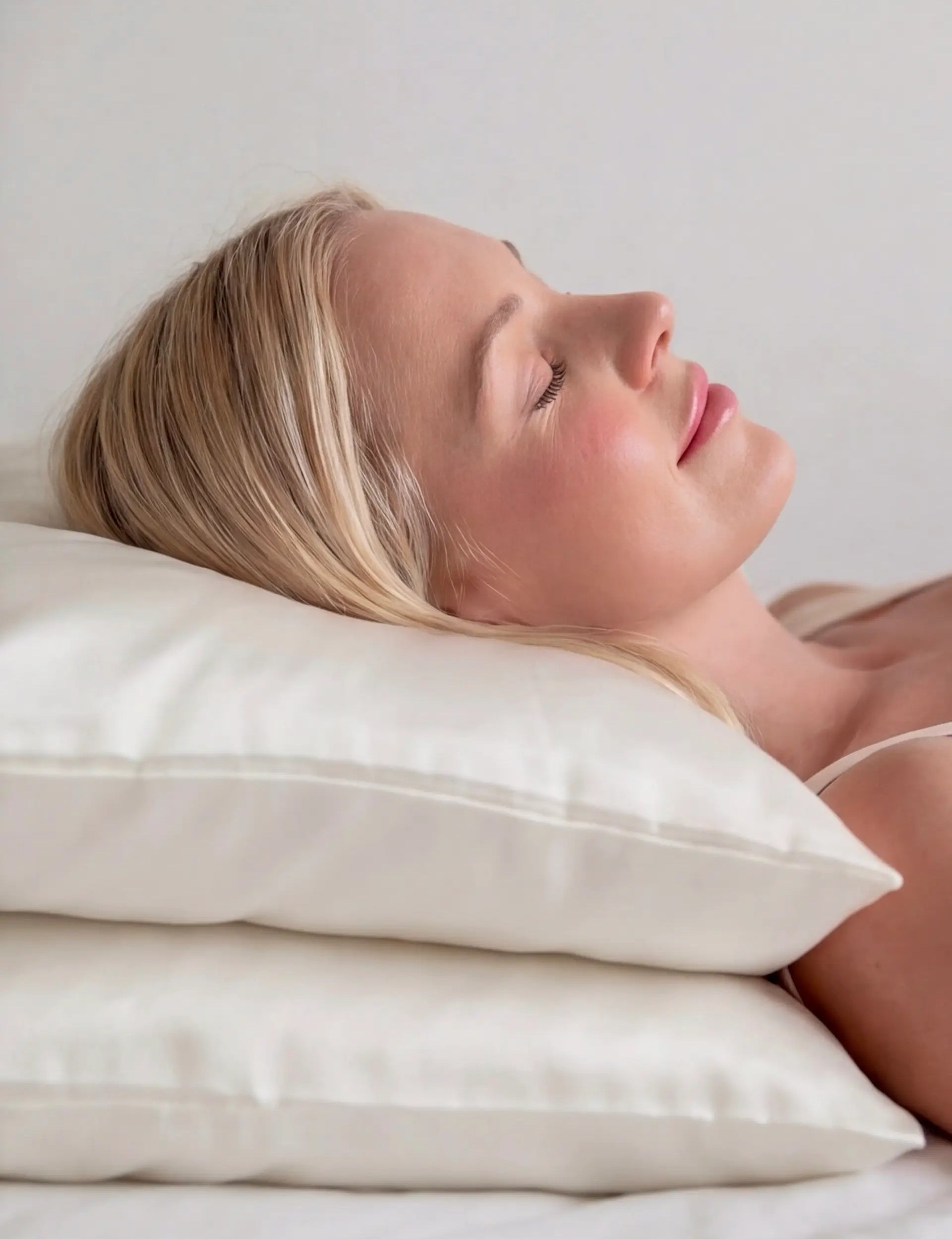2 Silk Pillowcases Set (Ivory White)