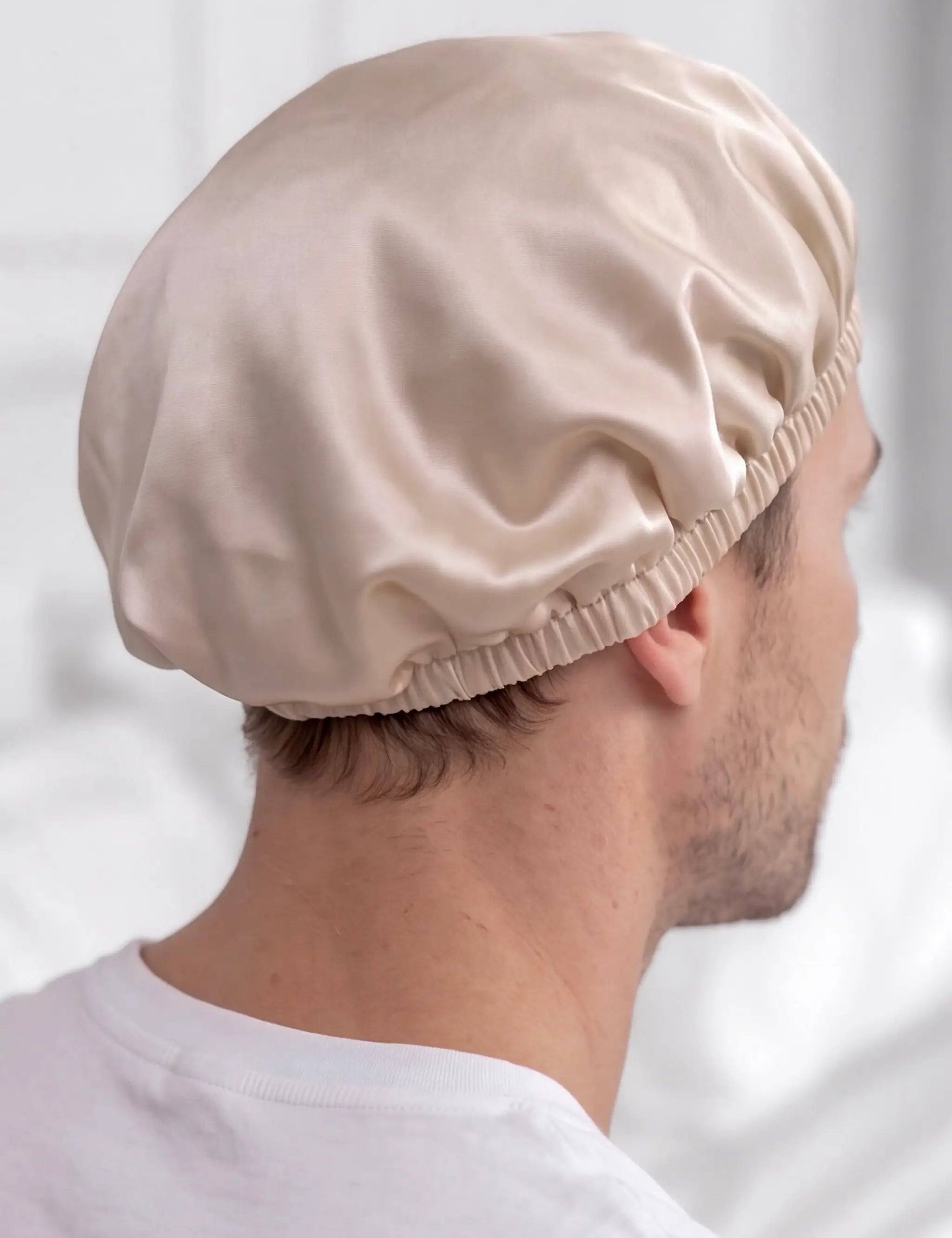 Men's Silk Hair Bonnet (Beige)