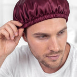 Men's Silk Hair Bonnet (Bordeaux)