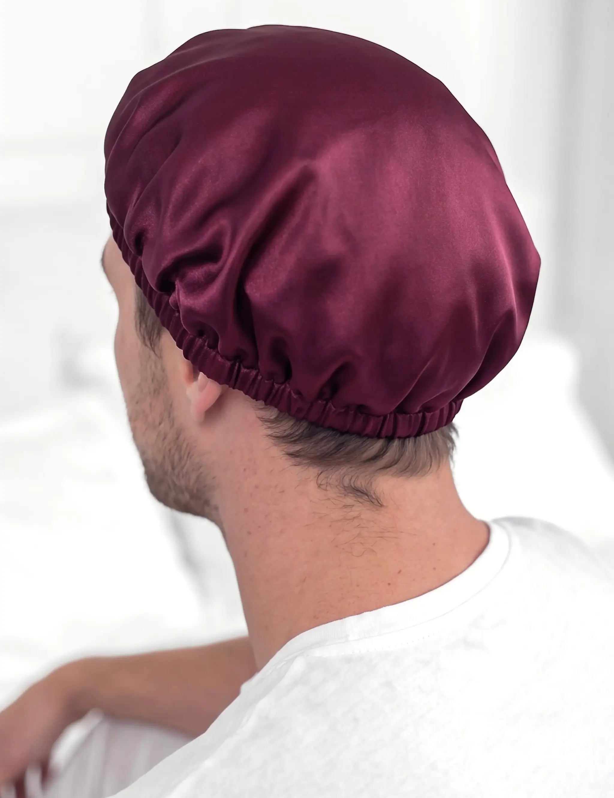 Men's Silk Hair Bonnet (Bordeaux)