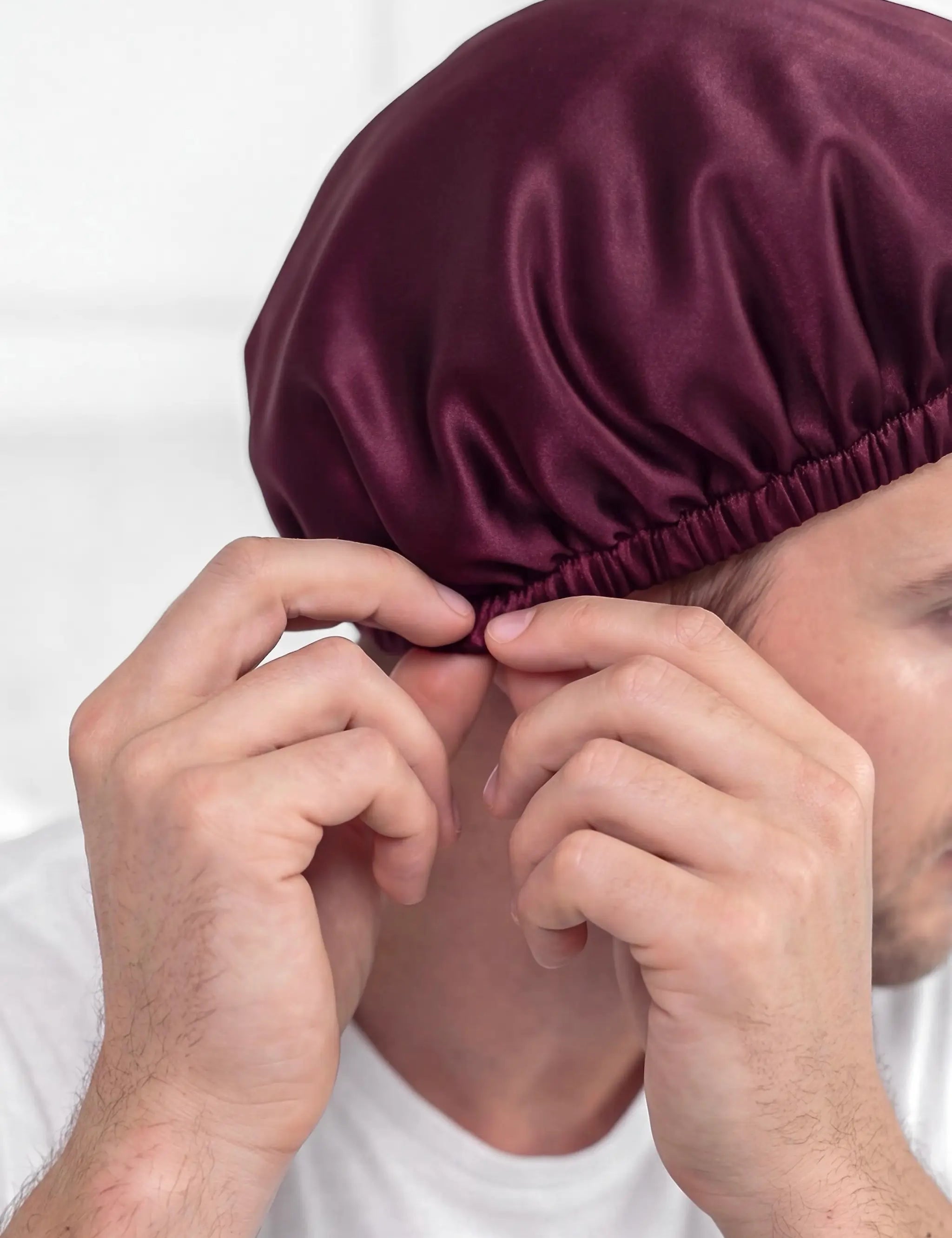 Men's Silk Hair Bonnet (Bordeaux)