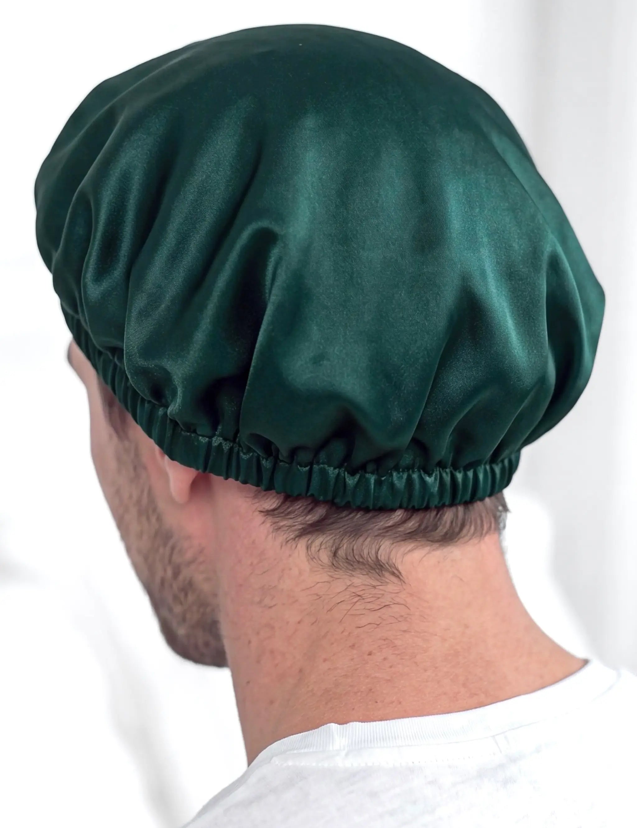 Men's Silk Hair Bonnet (Dark Green)