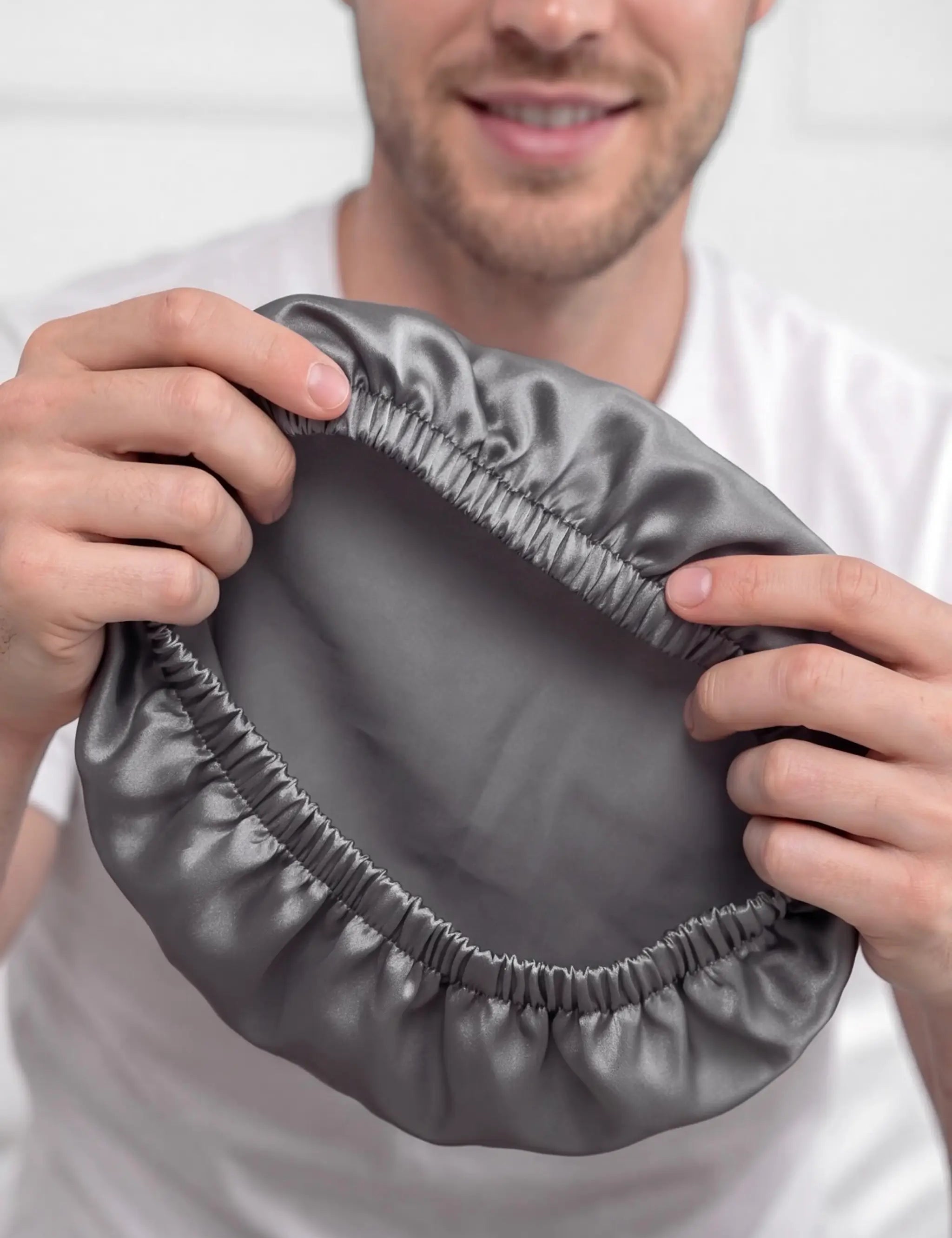 Men's Silk Hair Bonnet (Grey)