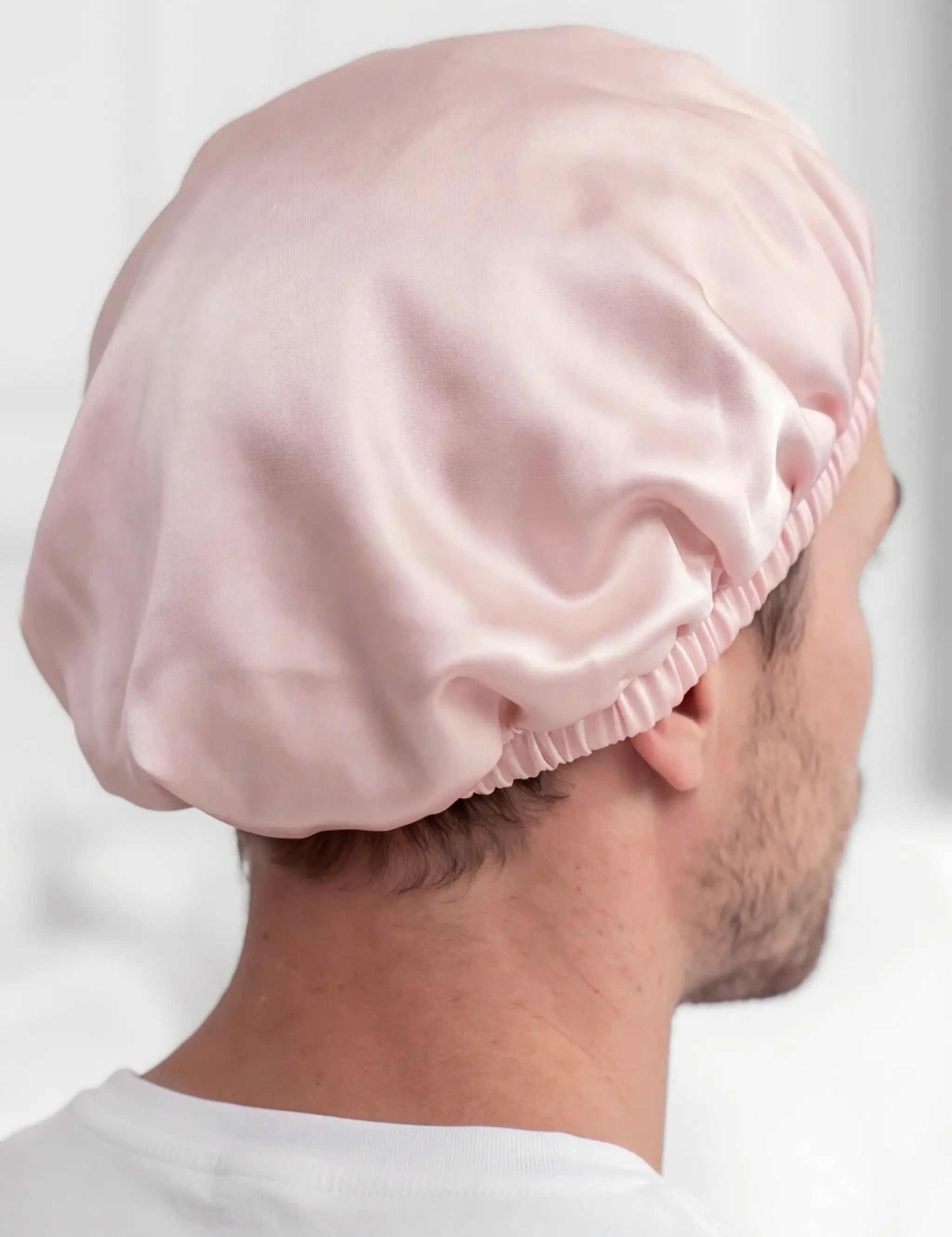 Men's Silk Hair Bonnet (Pink)