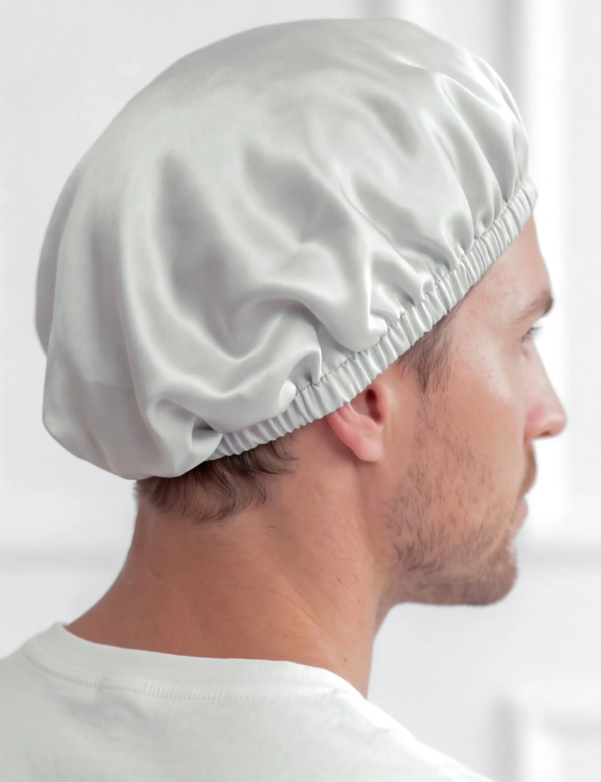 Men's Silk Hair Bonnet (Silver)