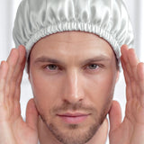 Men's Silk Hair Bonnet (Silver)