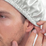 Men's Silk Hair Bonnet (Silver)