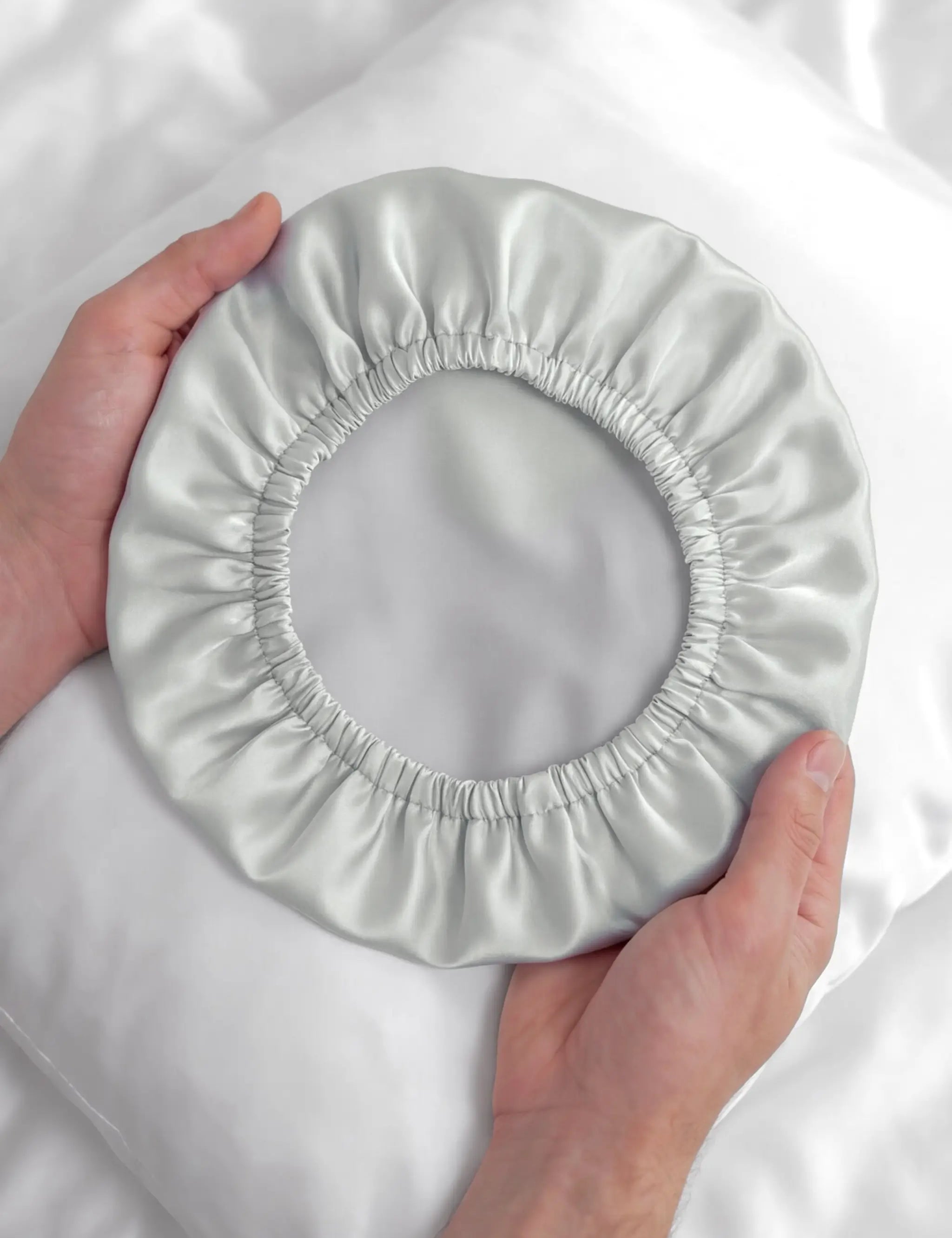 Men's Silk Hair Bonnet (Silver)