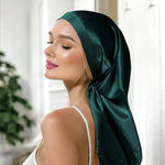 Mulberry Silk Bonnet (Dark Green) % Sale % Extra Length & Gentle Silk Protection | psboutique.ch
