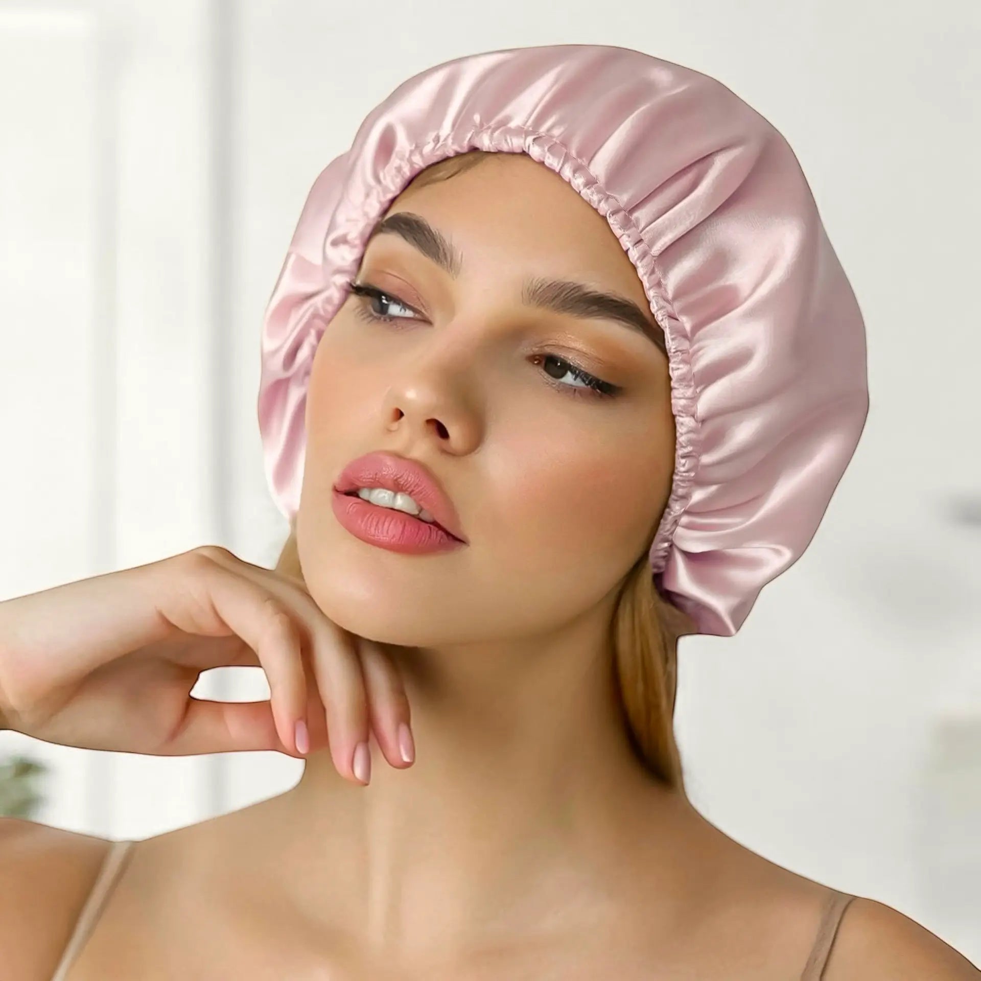Night Cap (Pink) % Sale % Small Silk Bonnet with Soft Elastic Band | psboutique.ch 