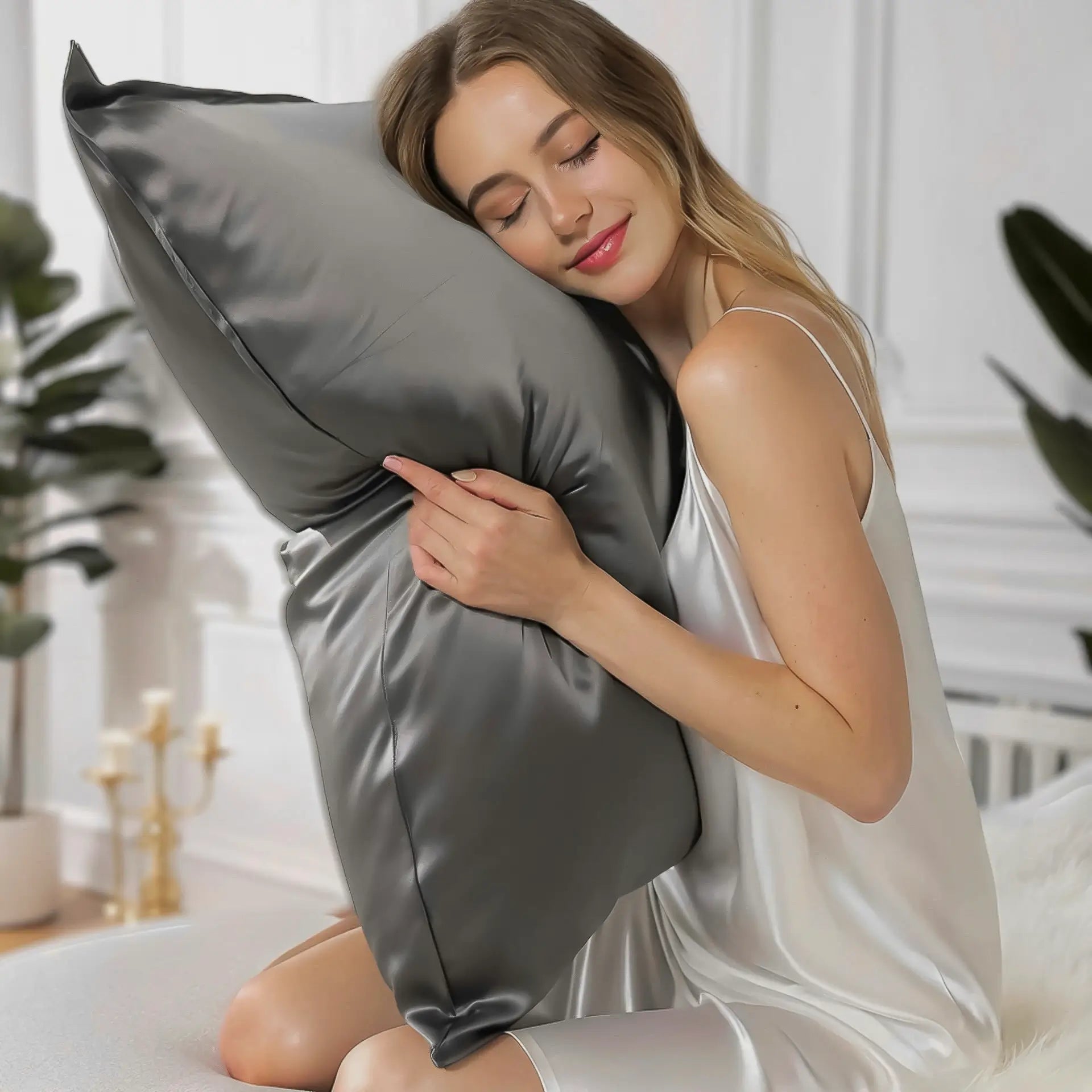 Pillowcase 100% Silk  (Dark Grey) | Swiss Shop | Luxuriously Soft & Skin-Friendly | psboutique.ch