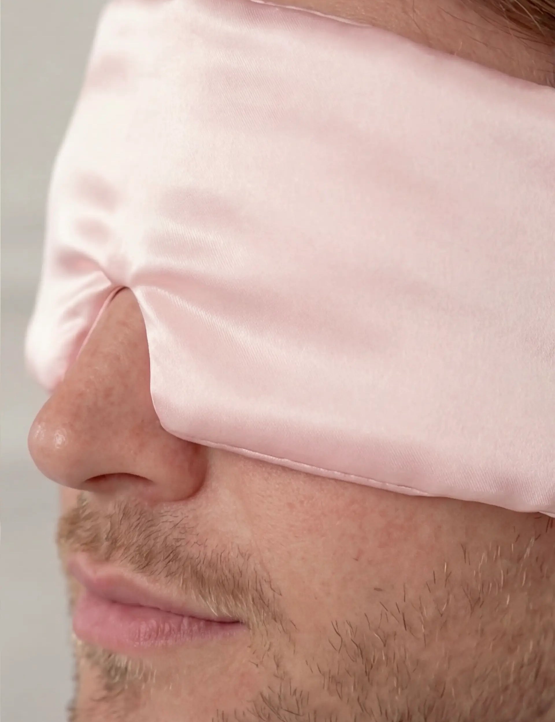 Silk Sleep Mask with Velcro for Men (Pink)