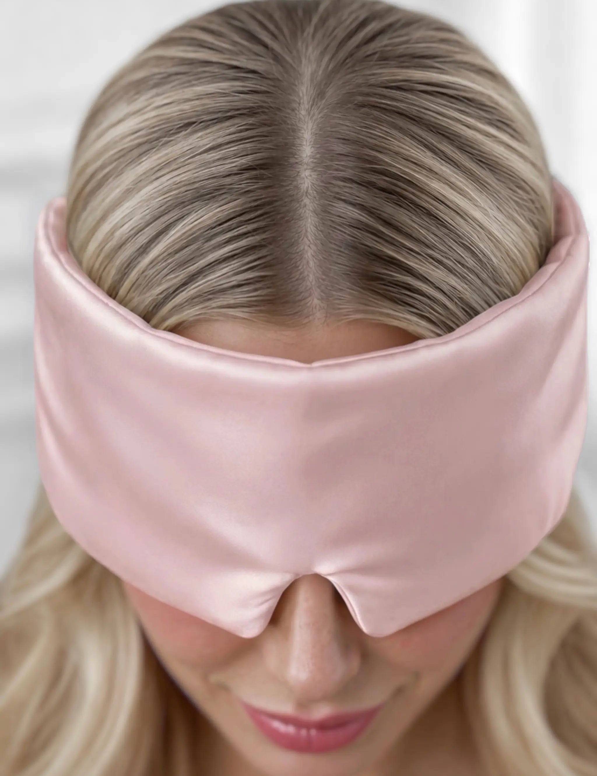 Masque de sommeil en soie (Rose)