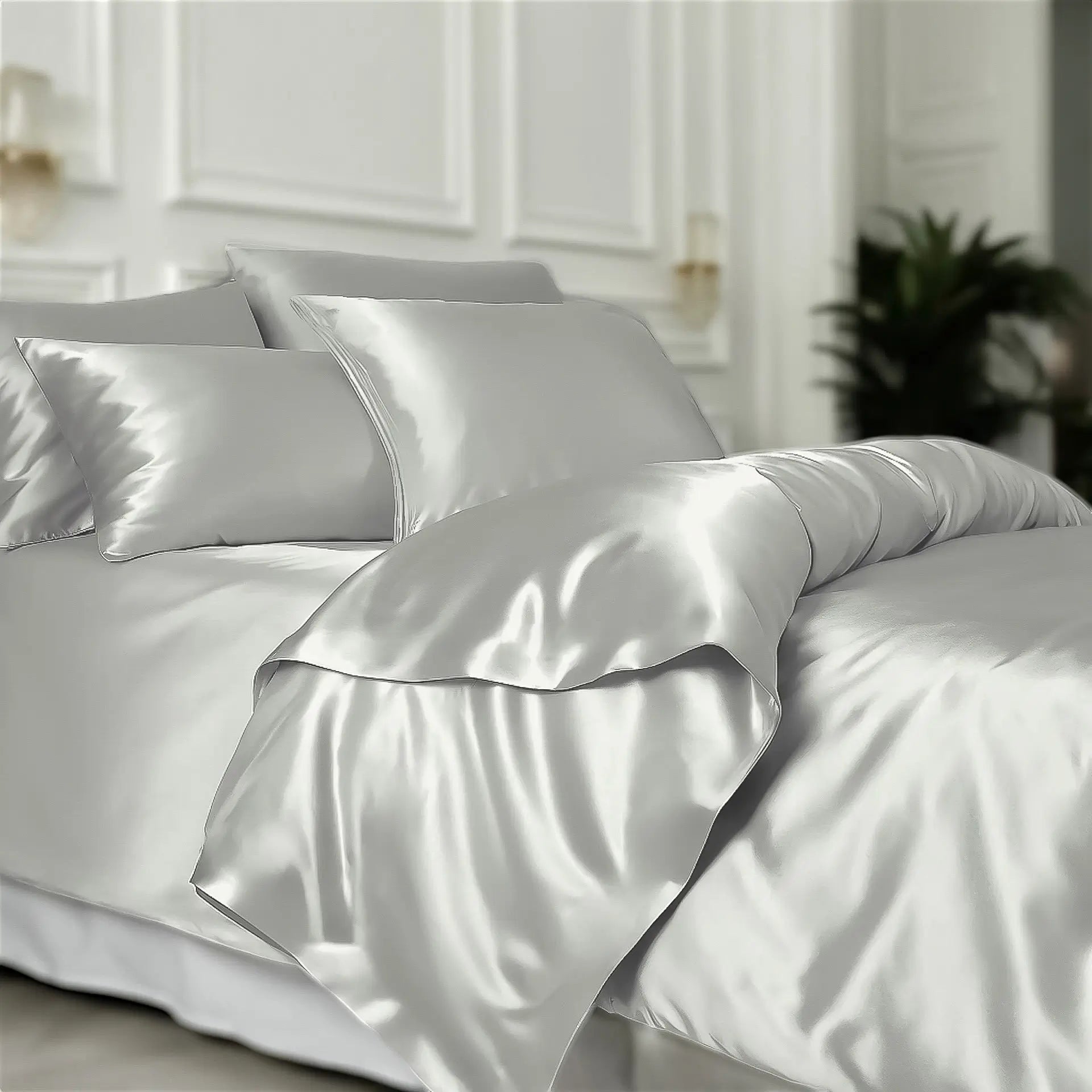 Quilt Cover Pure Silk (Silver) % SALE % Smooth, Breathable & Timelessly Elegant| psboutique.ch