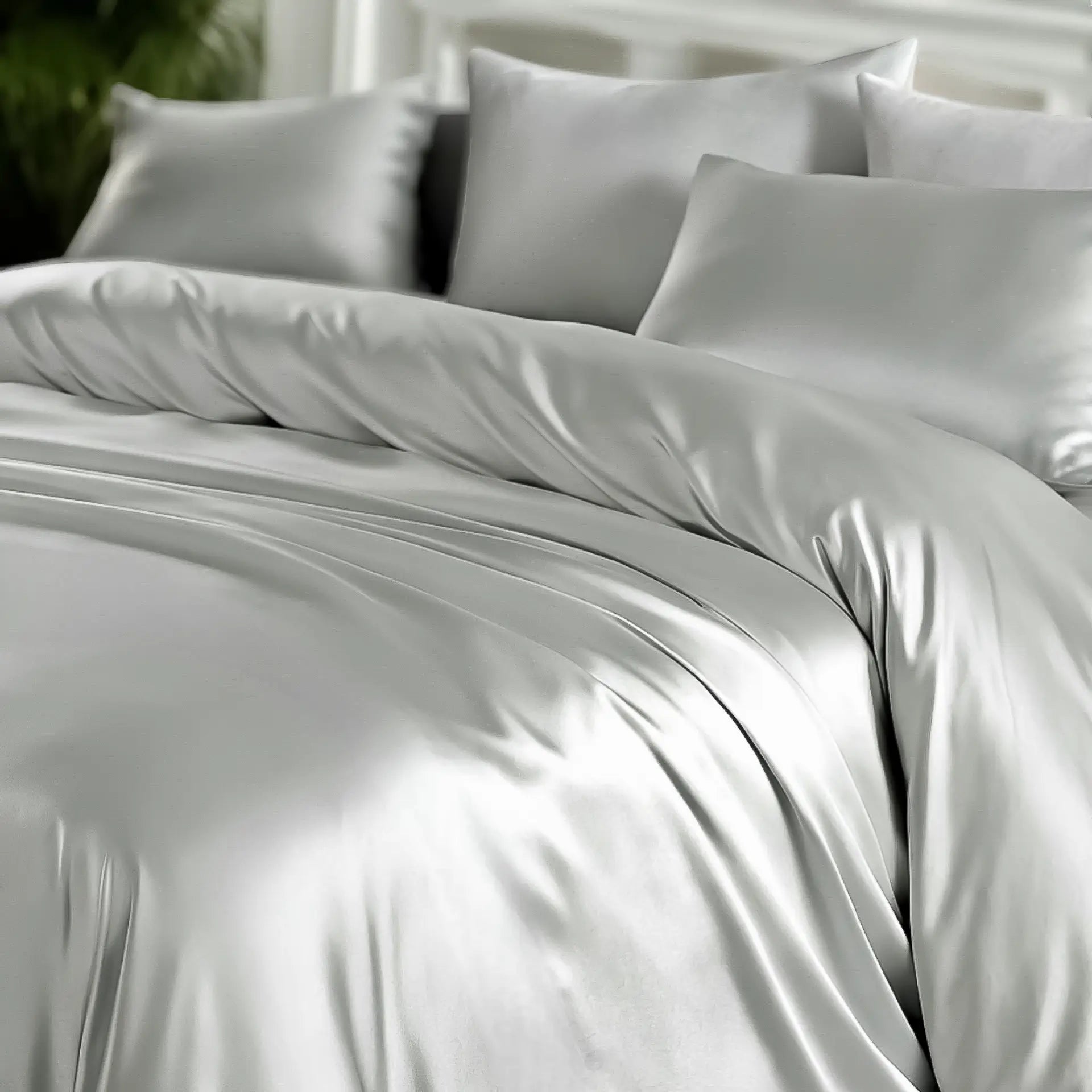Quilt Cover Pure Silk (Silver) % SALE % Smooth, Breathable & Timelessly Elegant| psboutique.ch