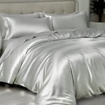 Quilt Cover Pure Silk (Silver) % SALE % Smooth, Breathable & Timelessly Elegant| psboutique.ch