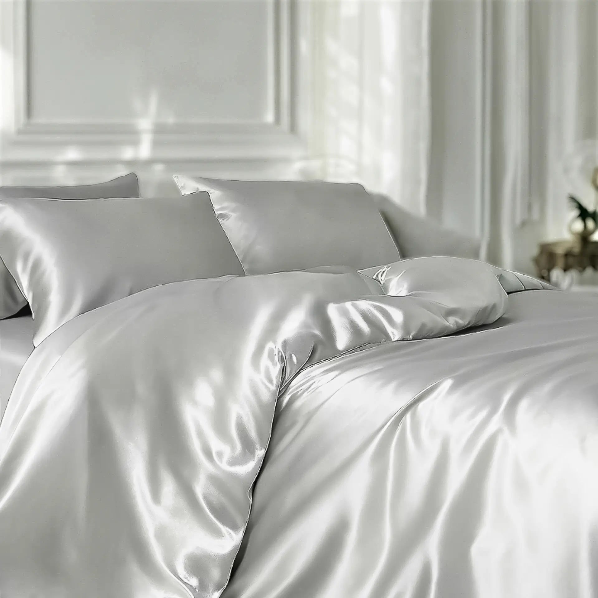 Quilt Cover Pure Silk (Silver) % SALE % Smooth, Breathable & Timelessly Elegant| psboutique.ch