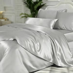 Quilt Cover Pure Silk (Silver) % SALE % Smooth, Breathable & Timelessly Elegant| psboutique.ch