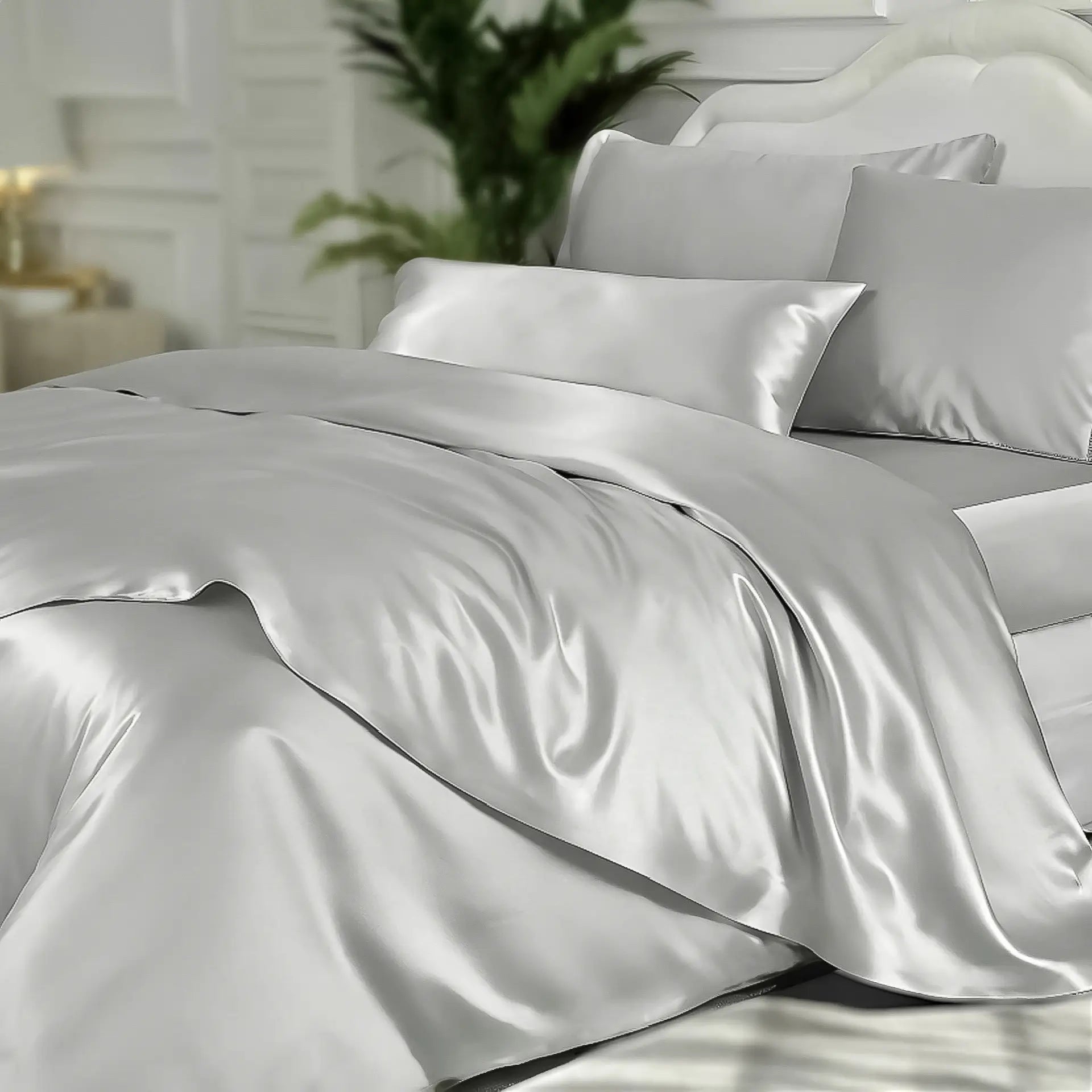 Quilt Cover Pure Silk (Silver) % SALE % Smooth, Breathable & Timelessly Elegant| psboutique.ch