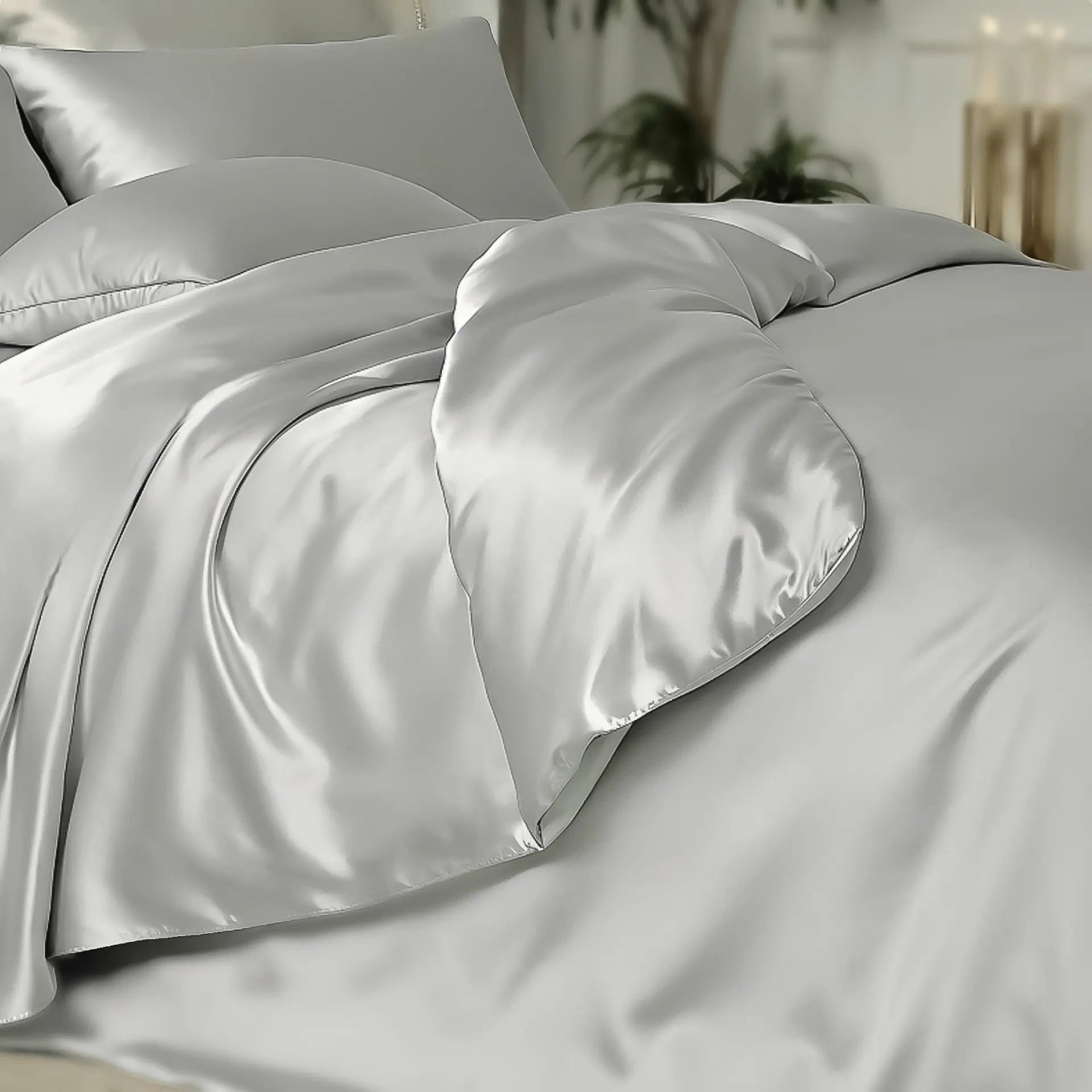 Quilt Cover Pure Silk (Silver) % SALE % Smooth, Breathable & Timelessly Elegant| psboutique.ch