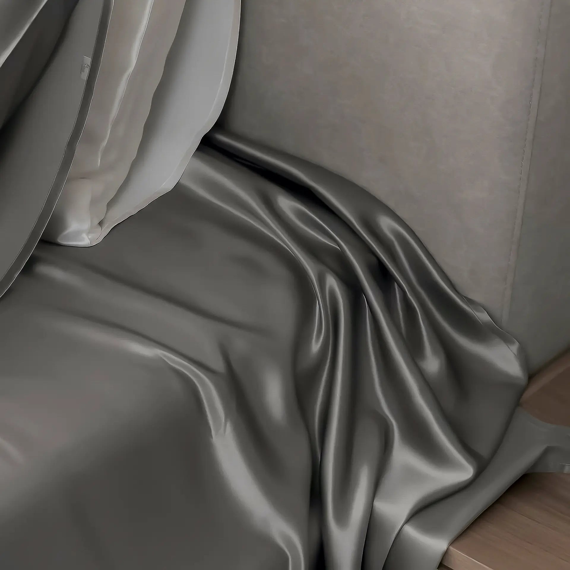 Silk Bed Sheet (Dark Grey) for an unparalleled sleeping experience | Swiss Shop | Sale | psboutique.ch